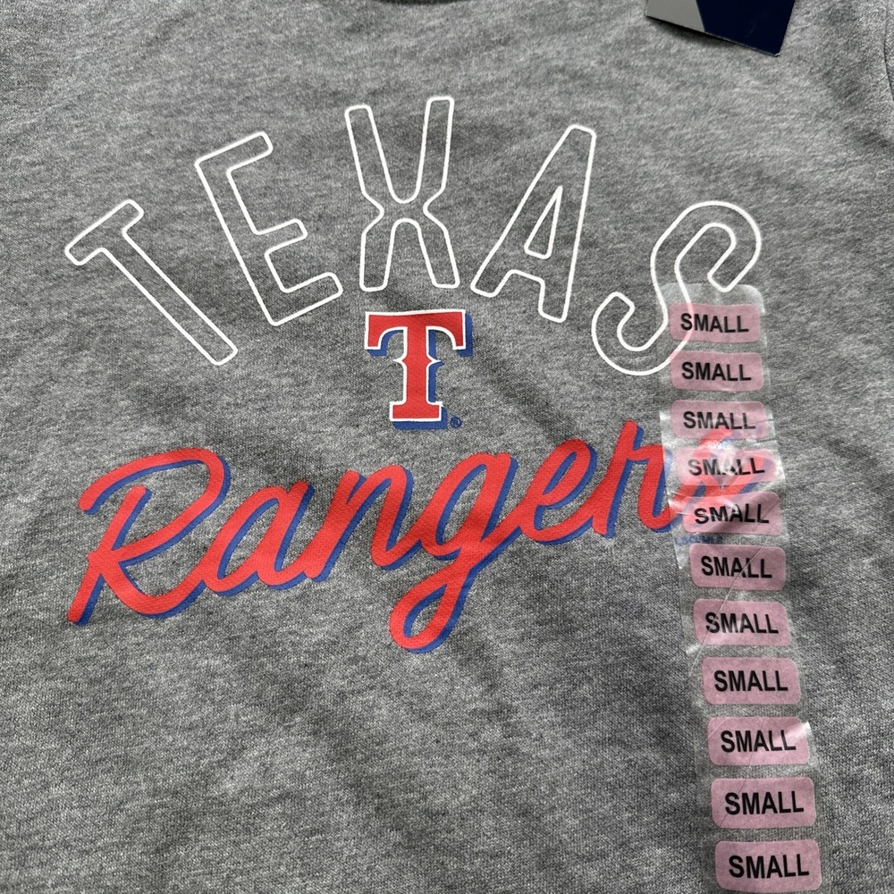 NWT Ladies‎ Texas Rangers Top Sweat Shirt MLB Gray Women's Small Soft Fleece - Picture 2 of 11